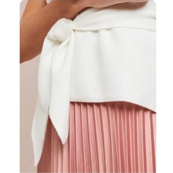 ANTHROPOLOGIE Harlow White Belted Knit Tank Top - Picture 3 of 10